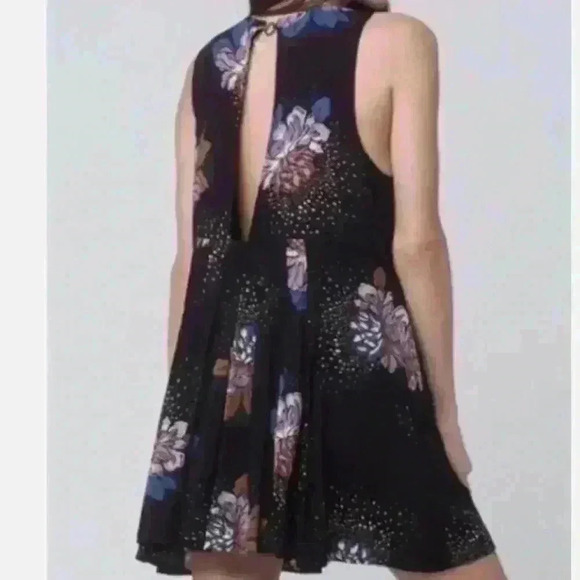 Free People black floral Lovely Day, tunic dress, XS - Picture 3 of 12